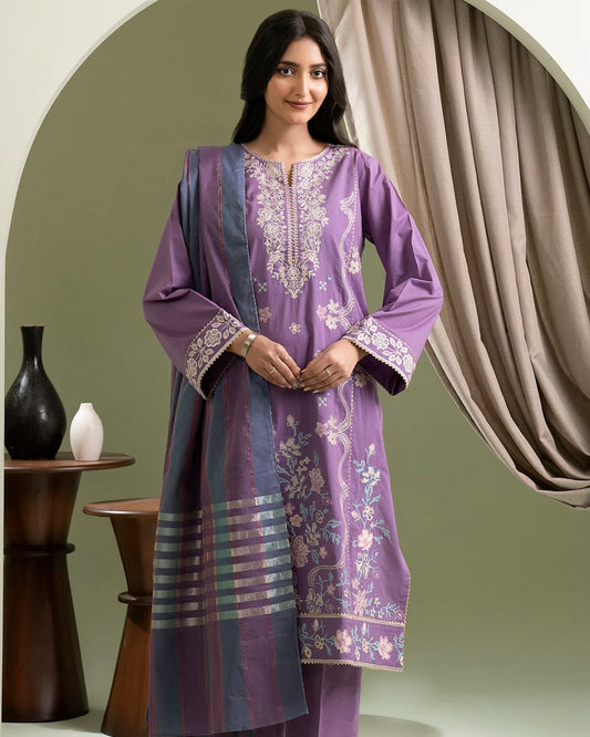 Zellbury | Embroidered Shirt Yarn Dupatta | Design 404