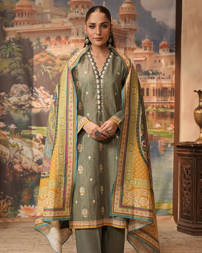 Zellbury | Embroidered Khaddar 3Pc | Design 404
