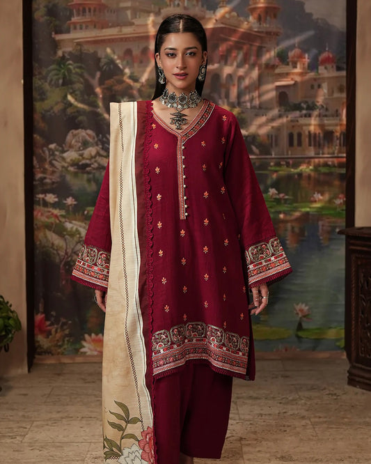 Zellbury | Embroidered Khaddar 3Pc | Design 411
