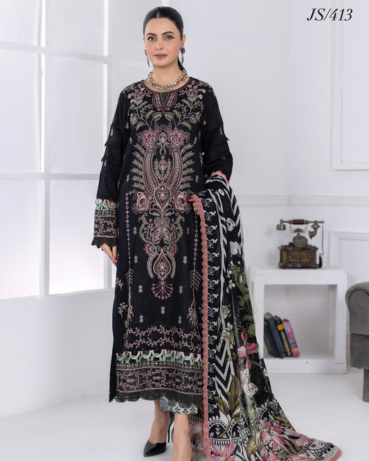 Johra Muswa | Embroidered Lawn | Design 413