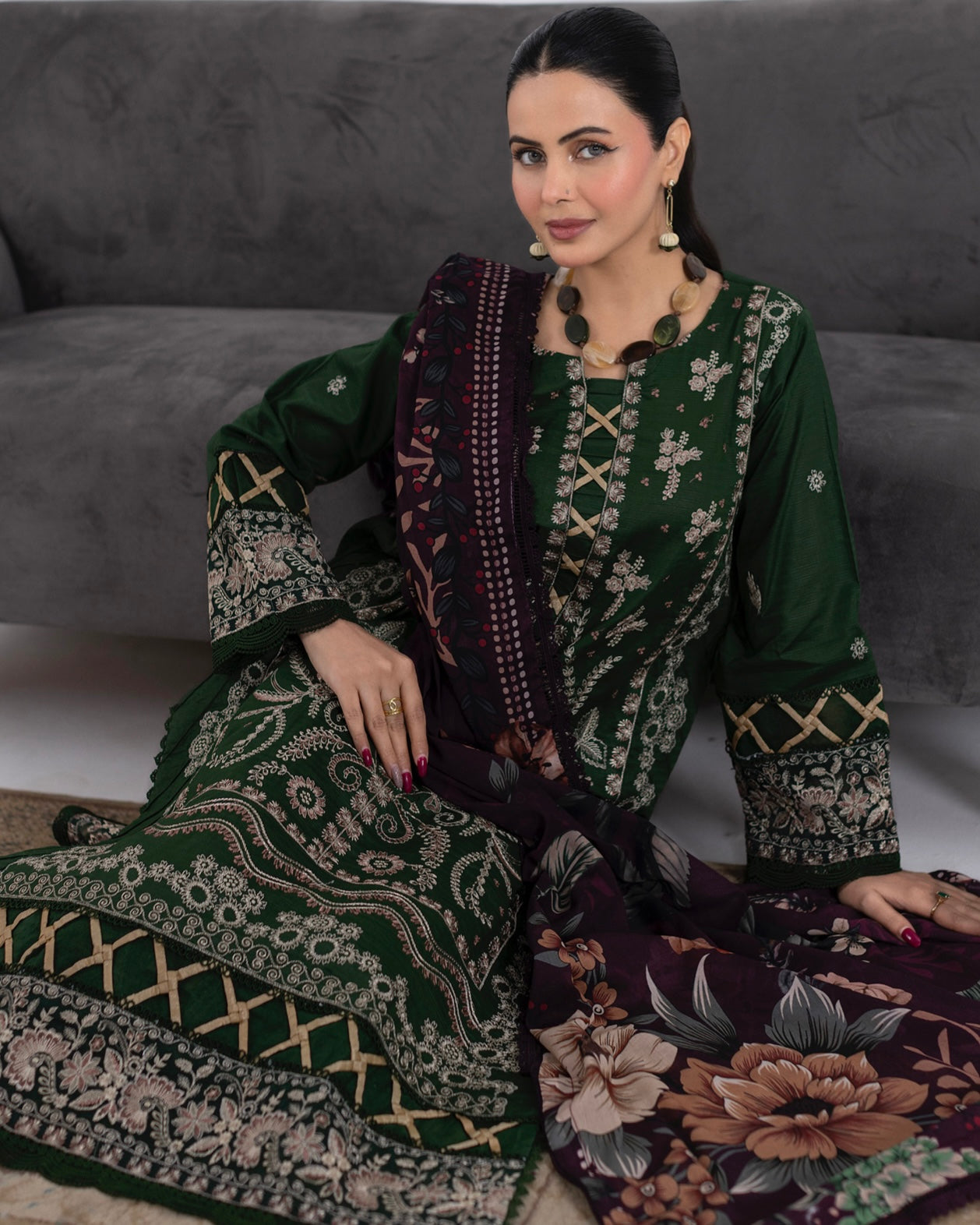 Johra Muswa | Embroidered Lawn | Design 414