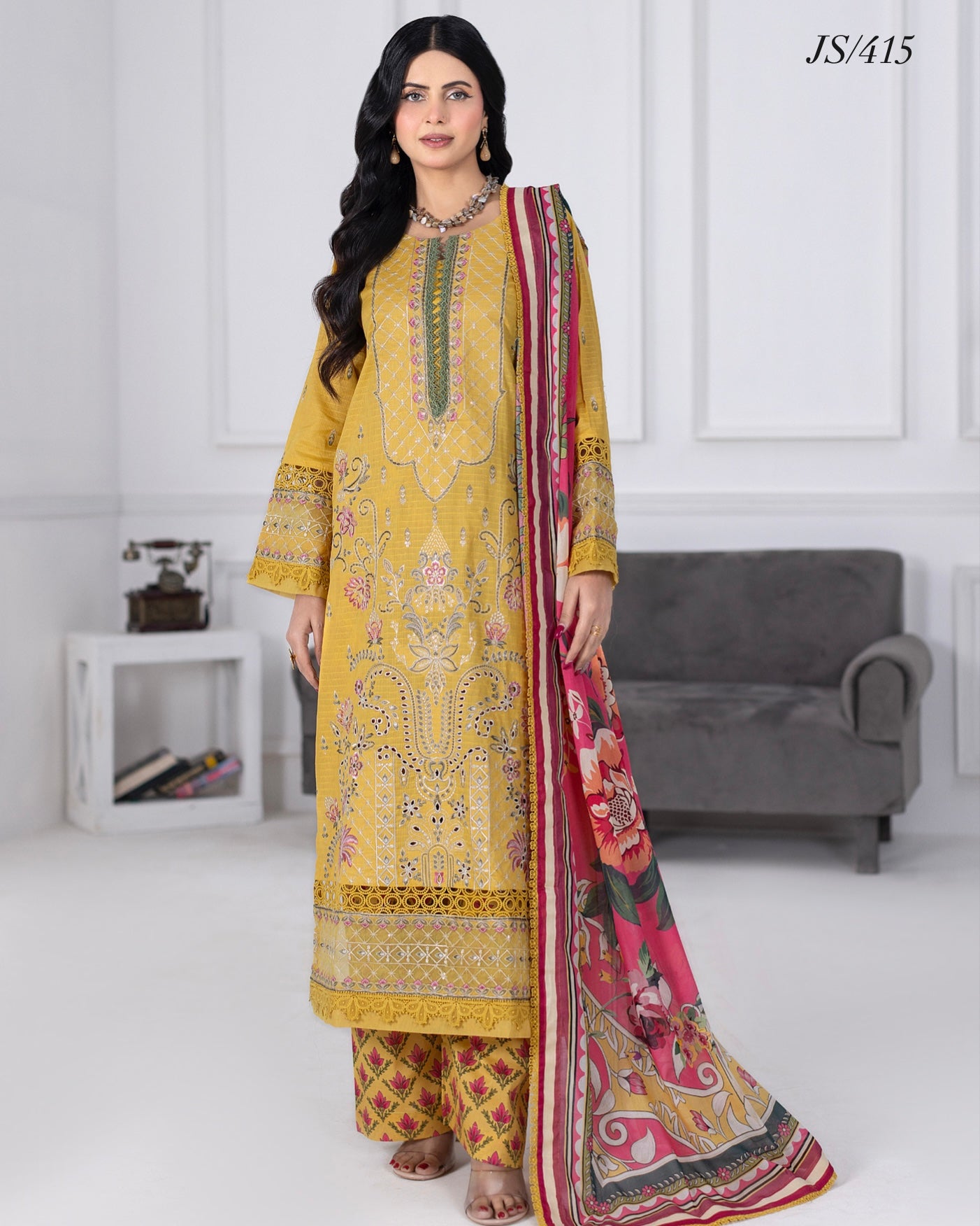 Johra Muswa | Embroidered Lawn | Design 415