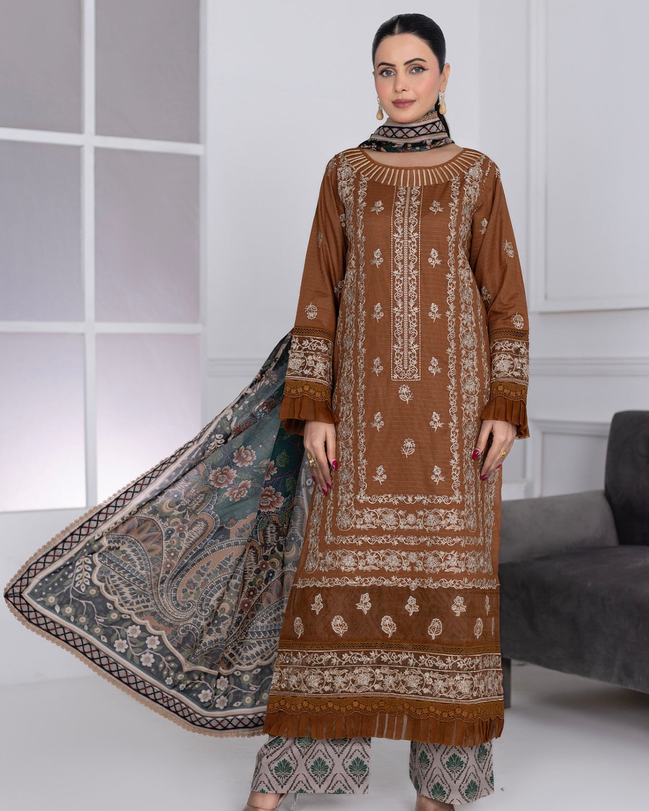 Johra Muswa | Embroidered Lawn | Design 416