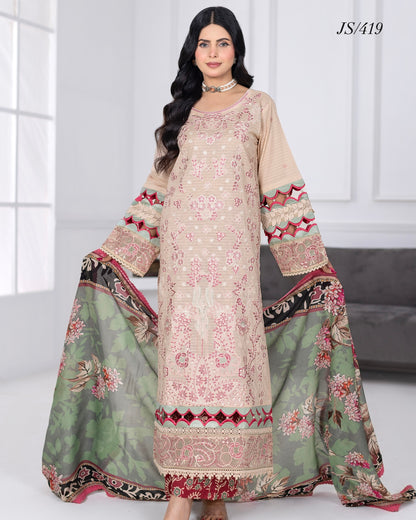 Johra Muswa | Embroidered Lawn | Design 419