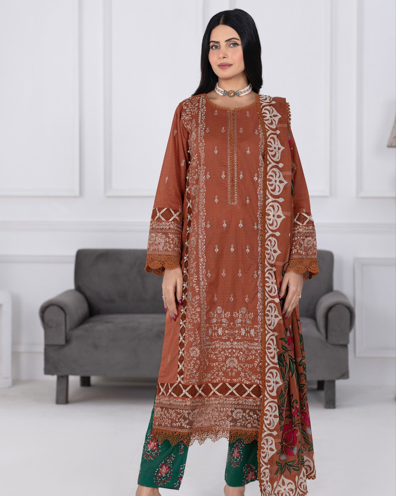 Johra Muswa | Embroidered Lawn | Design 420