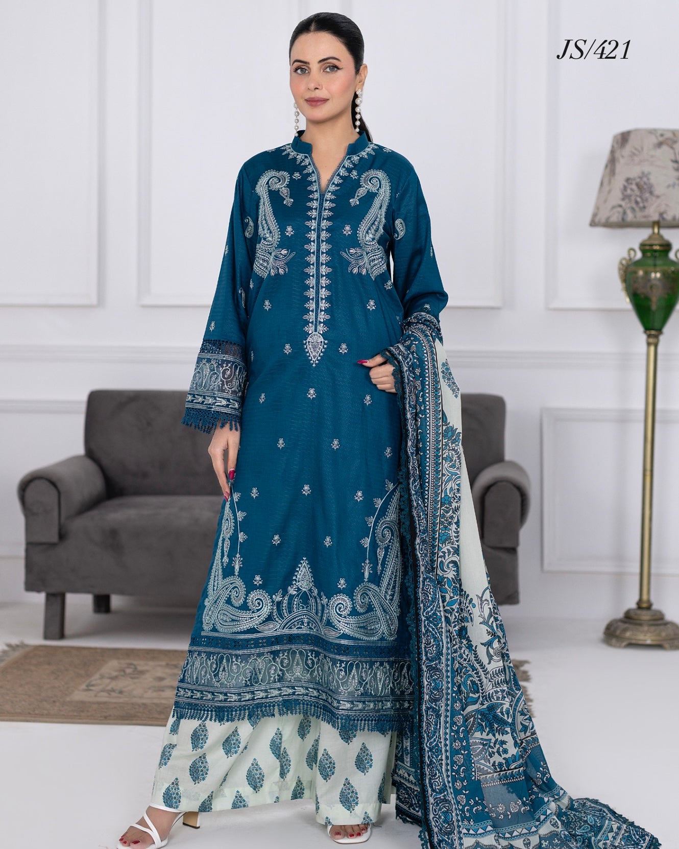 Johra Muswa | Embroidered Lawn | Design 421