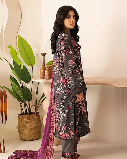 Johra Ehaab | Printed Lawn Emb Dupatta | Design 422