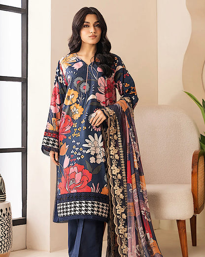 Johra Ehaab | Printed Lawn Emb Dupatta | Design 424