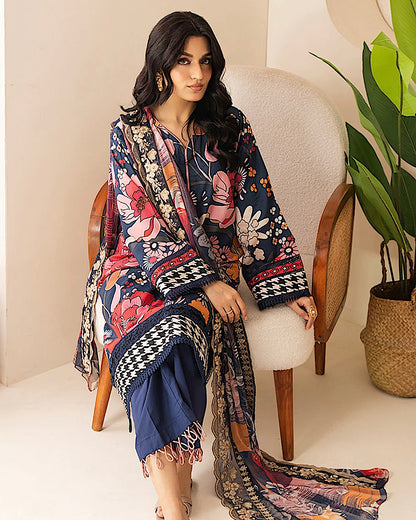 Johra Ehaab | Printed Lawn Emb Dupatta | Design 424