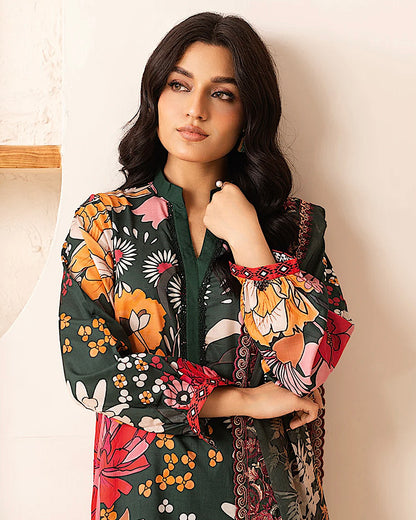 Johra Ehaab | Printed Lawn Emb Dupatta | Design 425