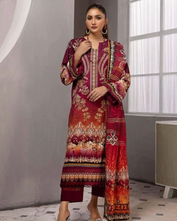 Johra Umang | Embroidered Printed Khaddar | Design 429