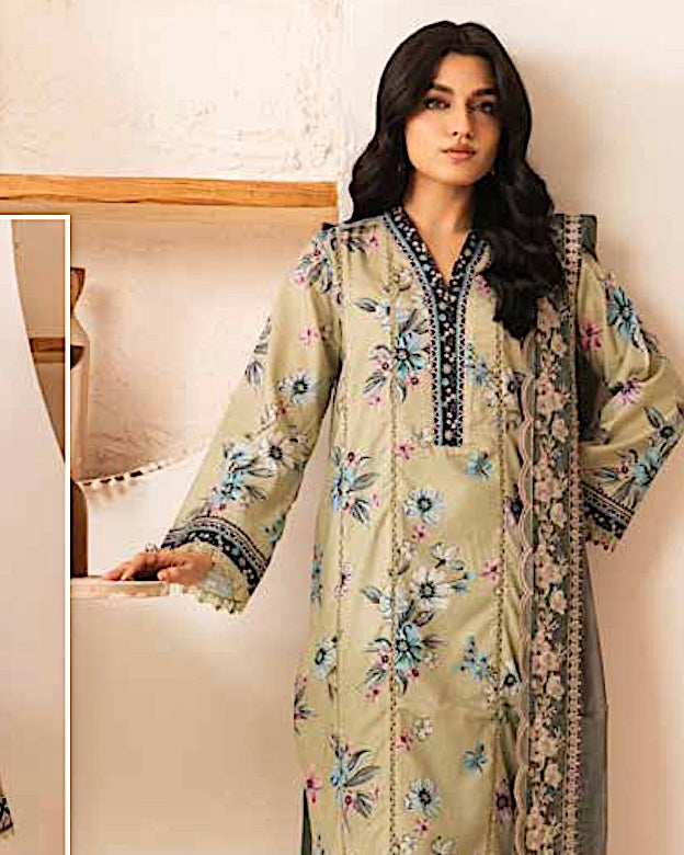 Johra Ehaab | Printed Lawn Emb Dupatta | Design 429