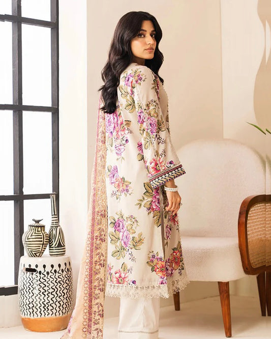 Johra Ehaab | Printed Lawn Emb Dupatta | Design 430