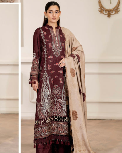 Johra Aneeza | Embroidered Fancy Peach Leather | Design 437