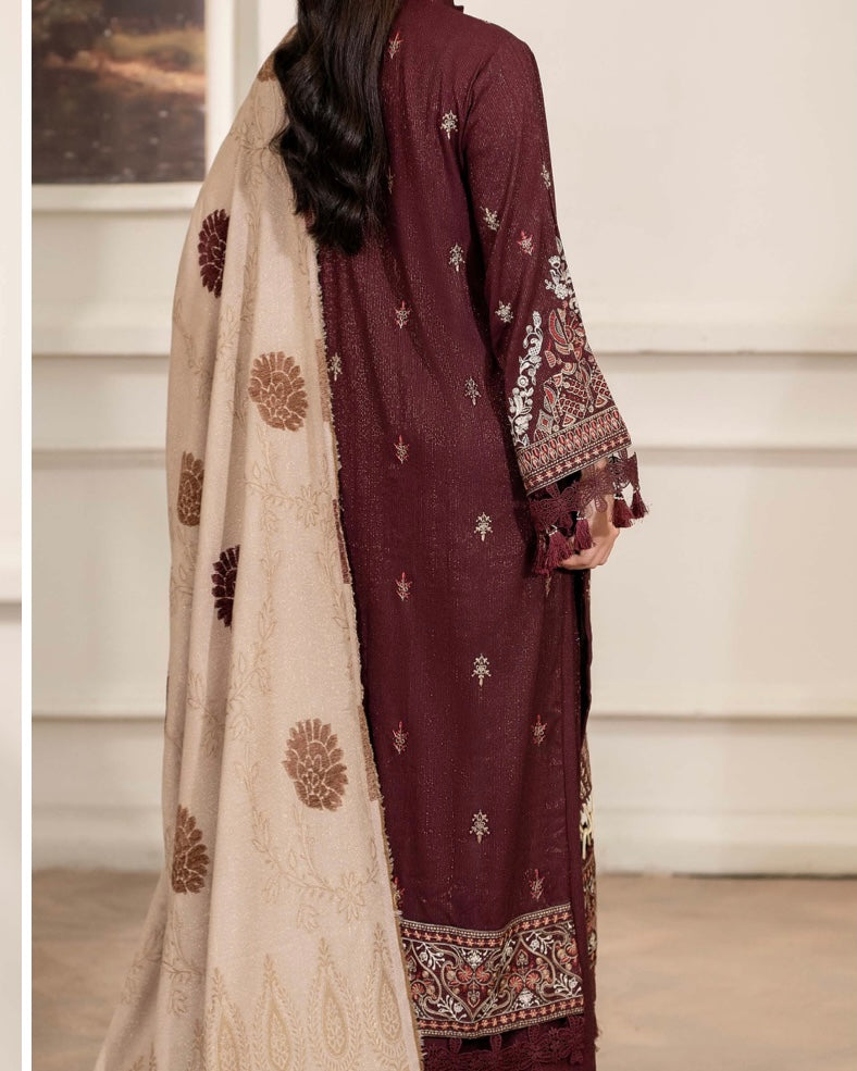 Johra Aneeza | Embroidered Fancy Peach Leather | Design 437