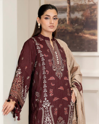 Johra Aneeza | Embroidered Fancy Peach Leather | Design 437