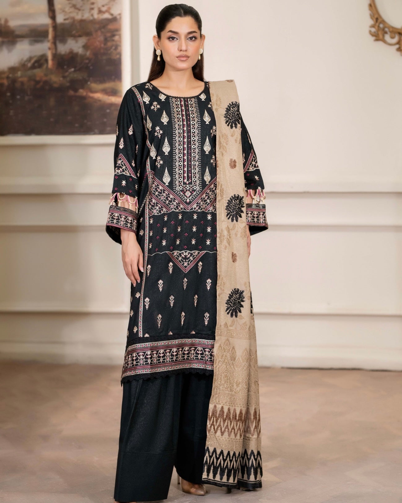 Johra Aneeza | Embroidered Fancy Peach Leather | Design 438