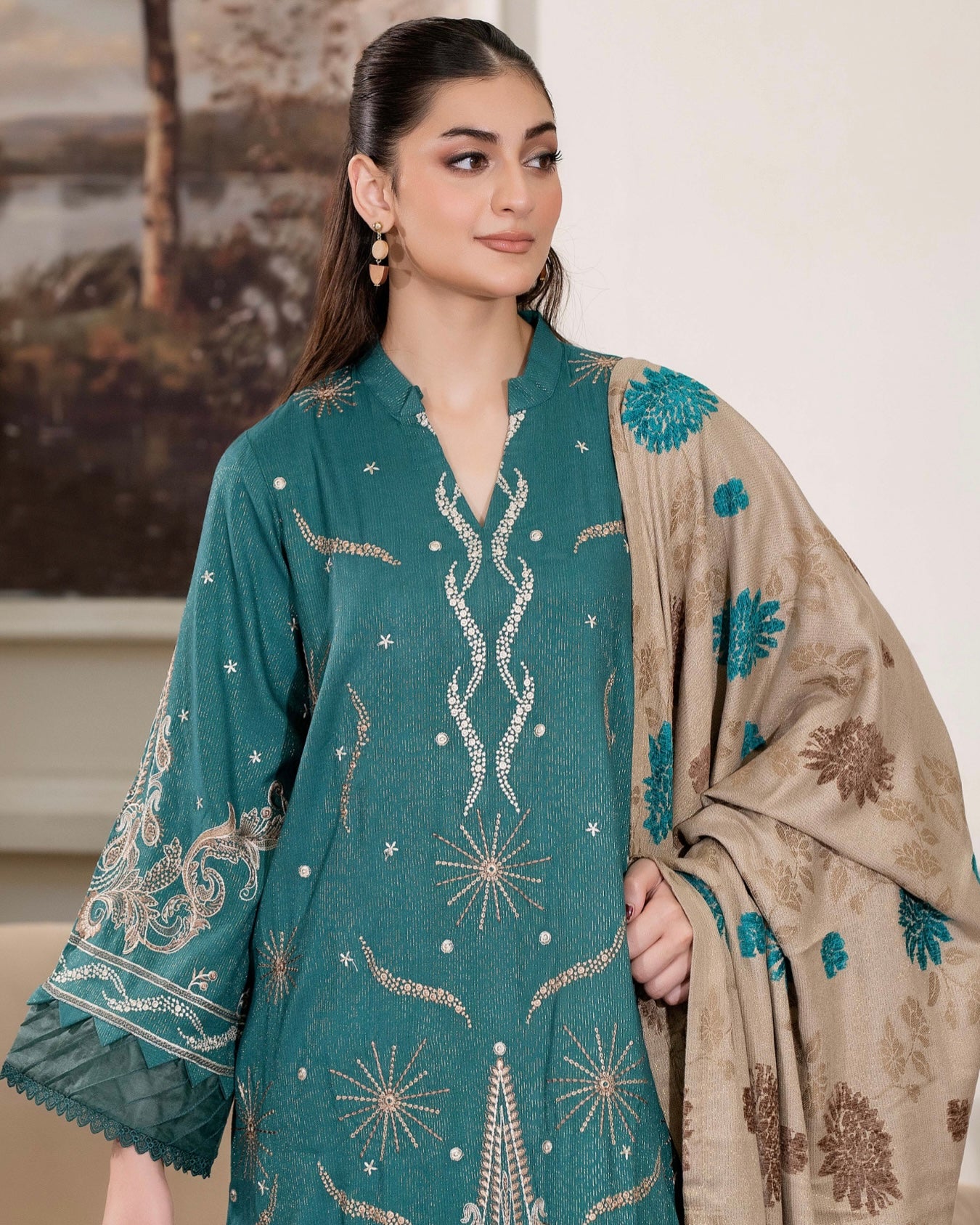 Johra Aneeza | Embroidered Fancy Peach Leather | Design 439