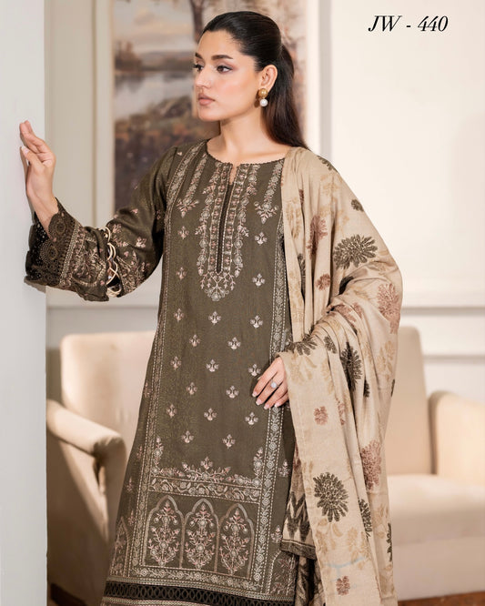 Johra Aneeza | Embroidered Fancy Peach Leather | Design 440