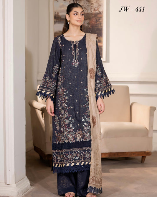 Johra Aneeza | Embroidered Fancy Peach Leather | Design 441