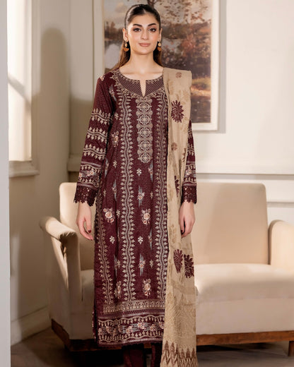 Johra Aneeza | Embroidered Fancy Peach Leather | Design 442