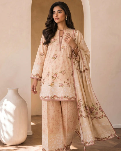 Zellbury | Printed Cotton 3pc | Design 44