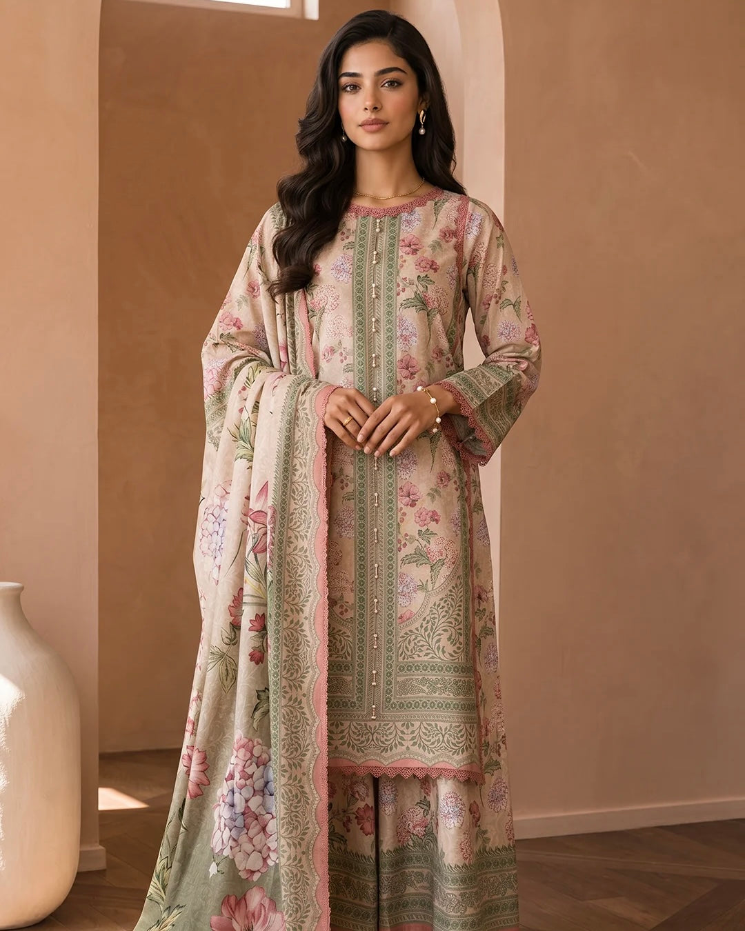 Zellbury | Printed Cotton 3pc | Design 45