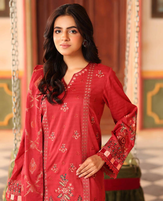 Embroidered Lawn with Jacquard Lawn Dupatta | Johra JH-477