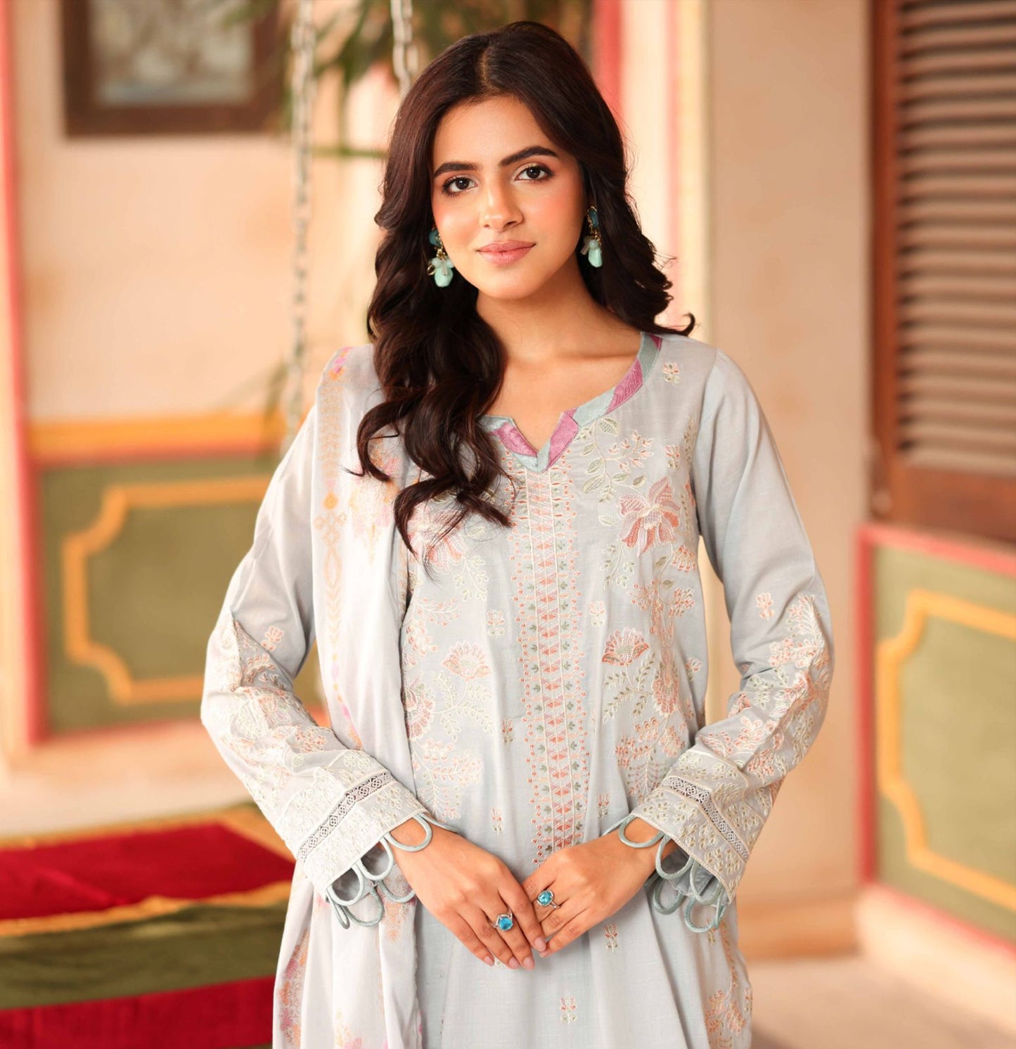 Embroidered Lawn with Jacquard Lawn Dupatta | Johra JH-479