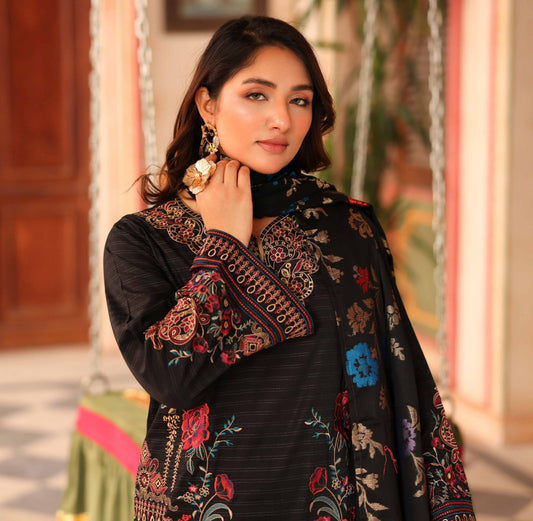 Embroidered Lawn with Jacquard Lawn Dupatta | Johra JH-480