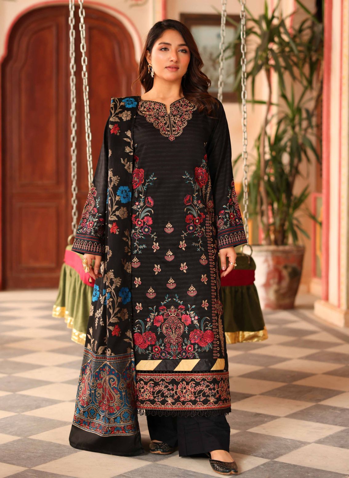Embroidered Lawn with Jacquard Lawn Dupatta | Johra JH-480