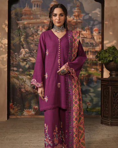 Zellbury | Embroidered Khaddar 3Pc | Design 487
