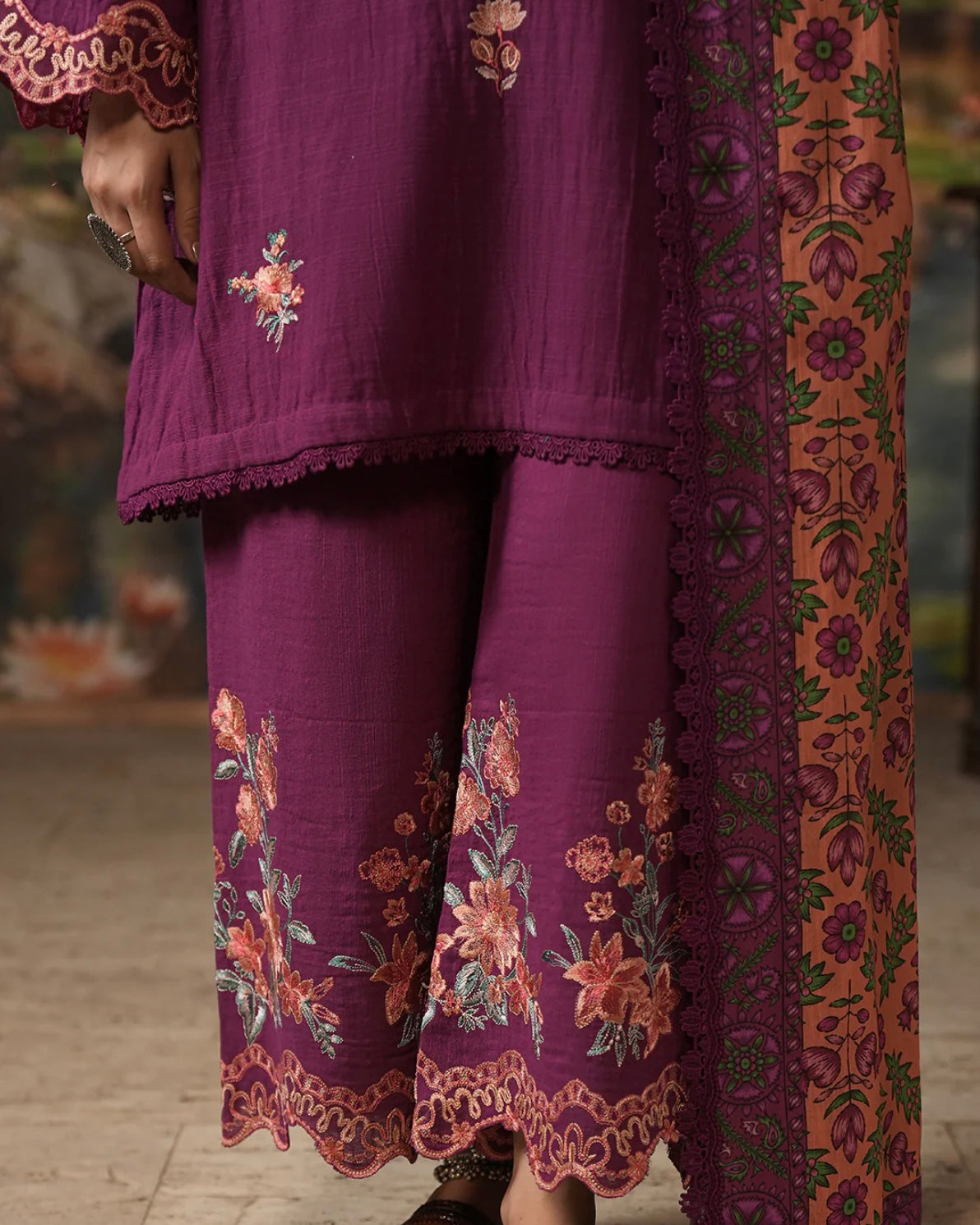 Zellbury | Embroidered Khaddar 3Pc | Design 487