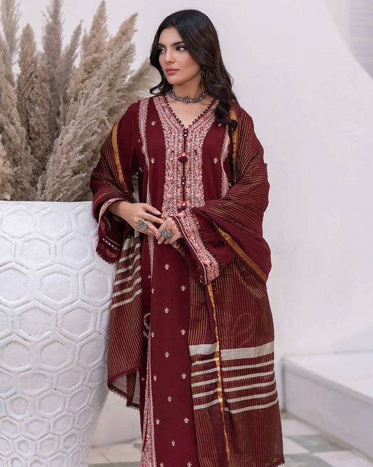 Zellbury | Embroidered Viscose 3Pc | Design 492