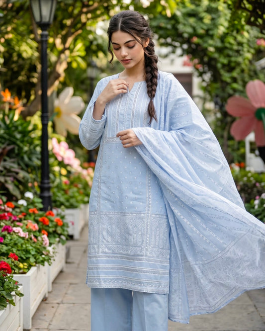 Regalia | Gold Paste Printed Lawn 3pc | Design 4