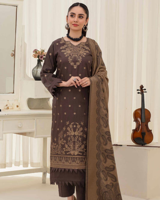 Gull-e-Rukh | Embroidered Dhanak Pashmina Shawl | Design 4