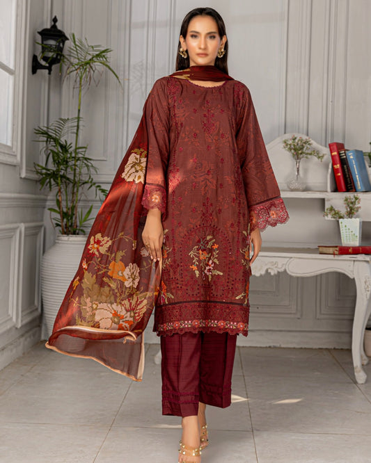 Fantak Grace | Embroidered Printed Viscose | Design 4