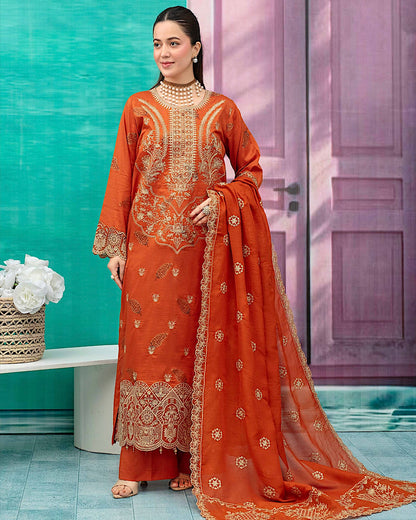 Gullerukh Baroshia | Embroidered Lawn Makhmal Dupatta | Design 4