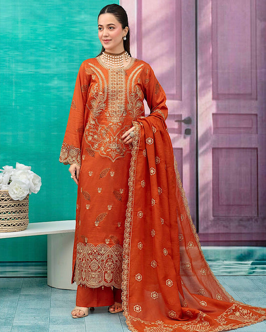 Gullerukh Baroshia | Embroidered Lawn Makhmal Dupatta | Design 4