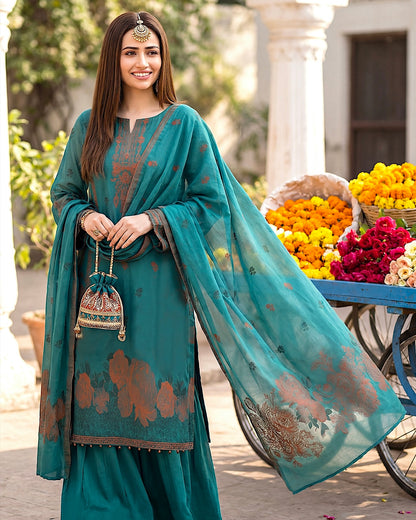 Gullerukh Banarsi | Jacquard Lawn | Design 4