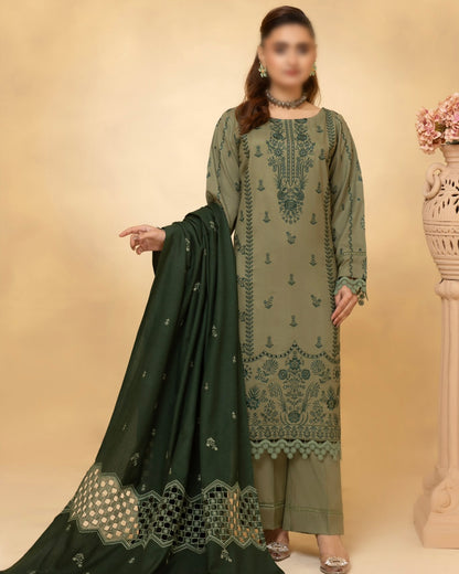 Fantak Andaaz | Emb Dhanak with Emb Wool Shawl | Design 4