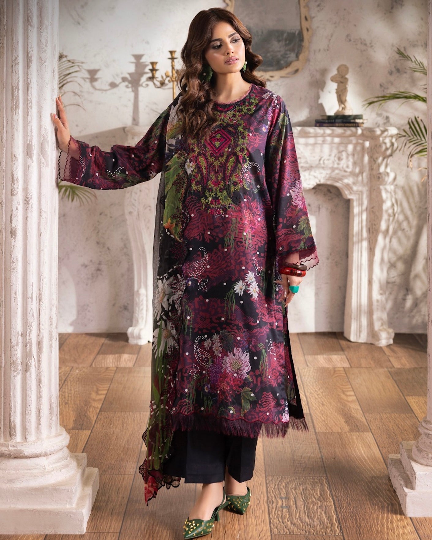 GullJee Rang Pasand | Embroidered Printed Lawn | Design 4