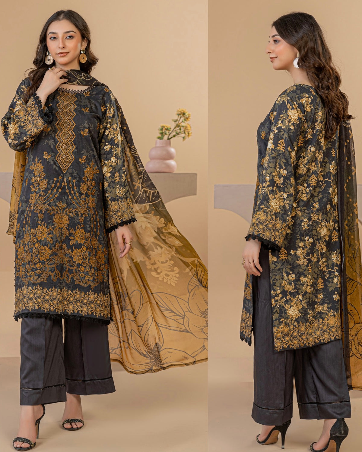Palwasha Dastak | Embroidered Printed Viscose | Design 4