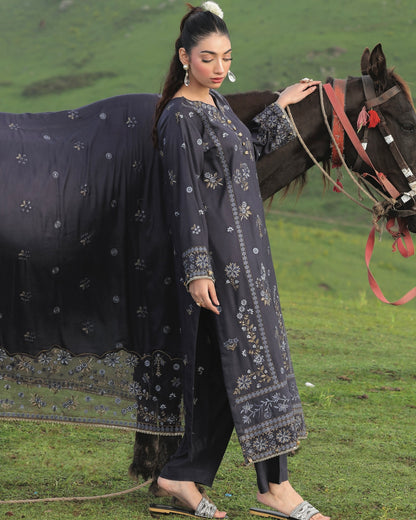 Gullerukh Wadi Ishq | Emb Peach Leather with Emb Shawl | Design 4
