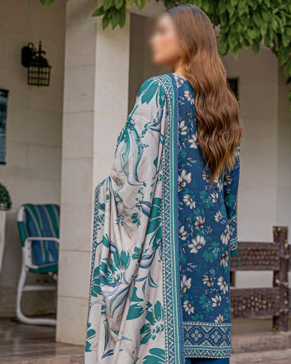 Fantak Jasmine | Embroidered Printed Staple | Design 4