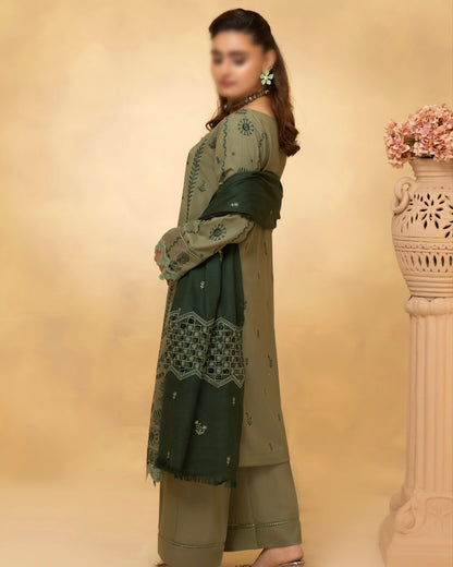 Fantak Andaaz | Emb Dhanak with Emb Wool Shawl | Design 4