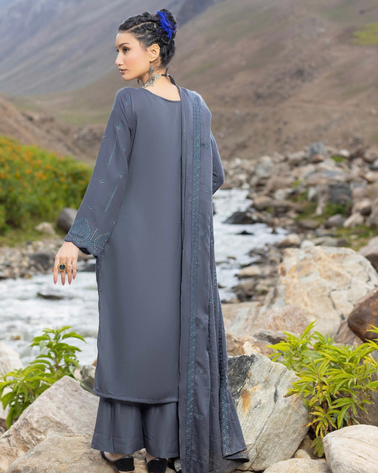 Sobia Waseem | Peach Leather Wool | Design 4