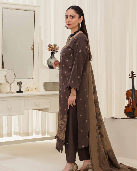 Gull-e-Rukh | Embroidered Dhanak Pashmina Shawl | Design 4
