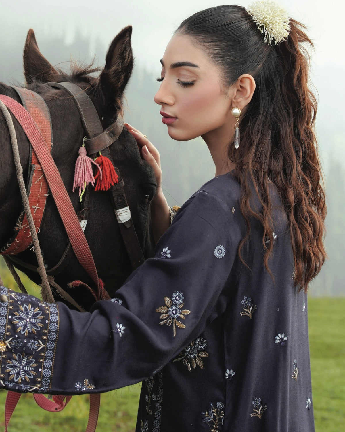 Gullerukh Wadi Ishq | Emb Peach Leather with Emb Shawl | Design 4