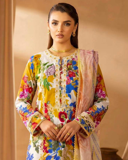 GullJee Printkari | Embroidered Printed Lawn | Design 4